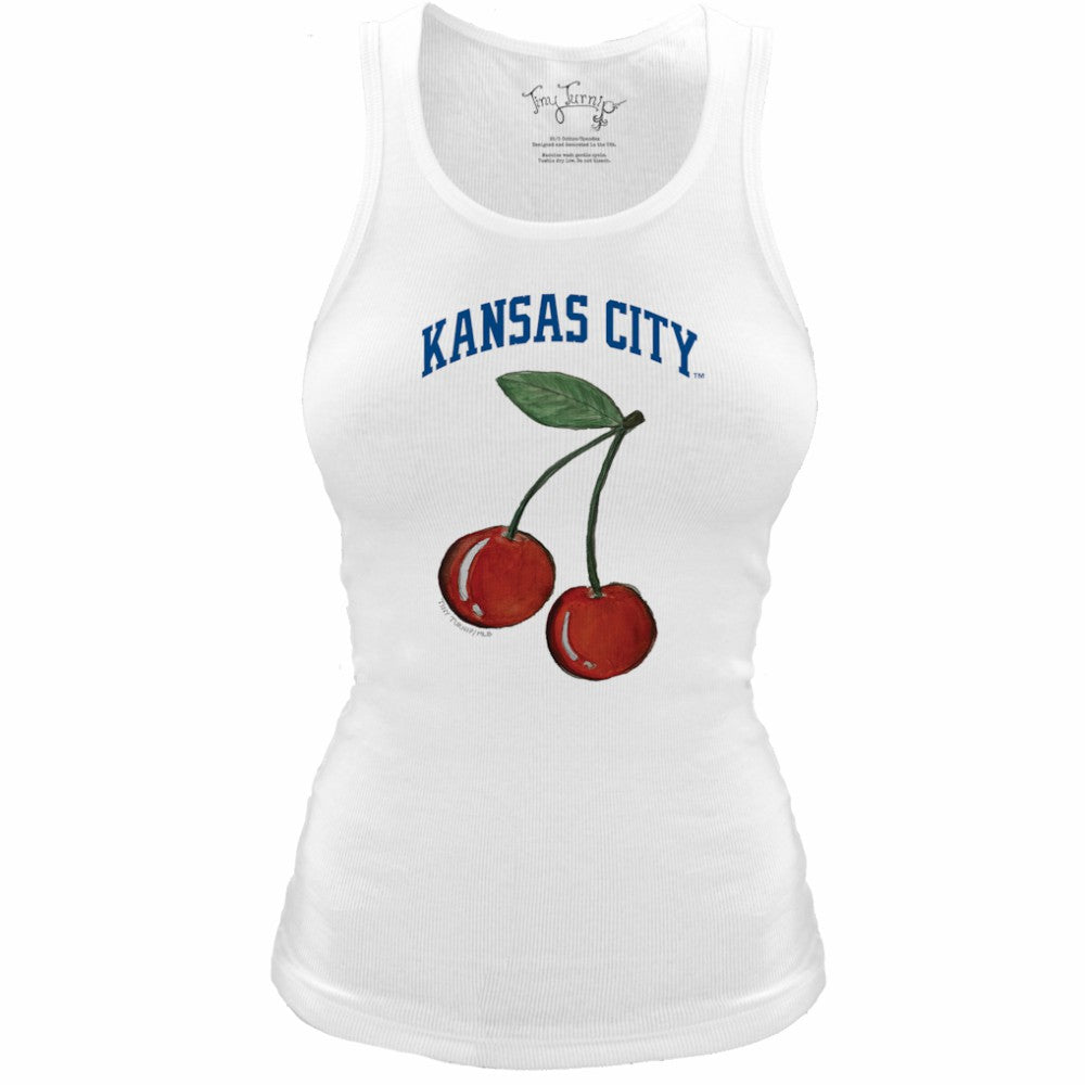 MLB Kansas City Royals Tiny Turnip Women's Fitted Cherries Tri-Blend Tank Top
