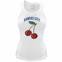 MLB Kansas City Royals Tiny Turnip Women's Fitted Cherries Tri-Blend Tank Top