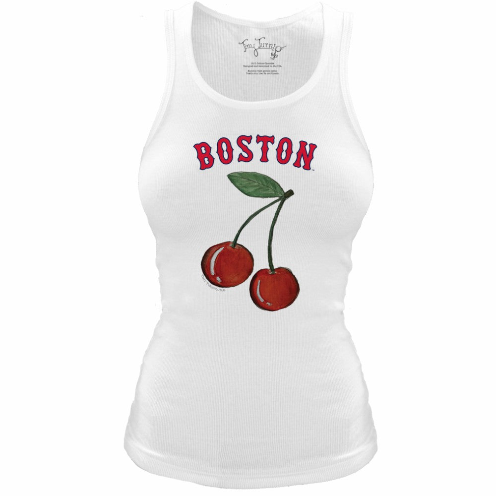 MLB Boston Red Sox Tiny Turnip Women's Fitted Cherries Tri-Blend Tank Top