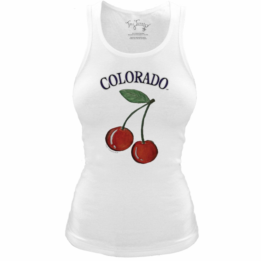 MLB Colorado Rockies Tiny Turnip Women's Fitted Cherries Tri-Blend Tank Top