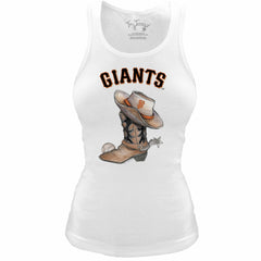 MLB San Francisco Giants Tiny Turnip Women's Fitted Vintage Cowboy Boot Tri-Blend Tank Top