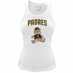 MLB San Diego Padres Tiny Turnip Women's Fitted Teddy Bear Tri-Blend Tank Top