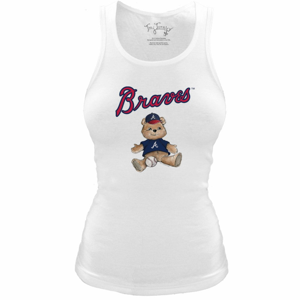 MLB Atlanta Braves Tiny Turnip Women's Fitted Teddy Bear Tri-Blend Tank Top