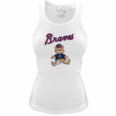 MLB Atlanta Braves Tiny Turnip Women's Fitted Teddy Bear Tri-Blend Tank Top