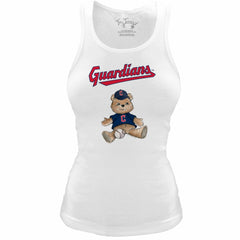 MLB Cleveland Guardians Tiny Turnip Women's Fitted Teddy Bear Tri-Blend Tank Top