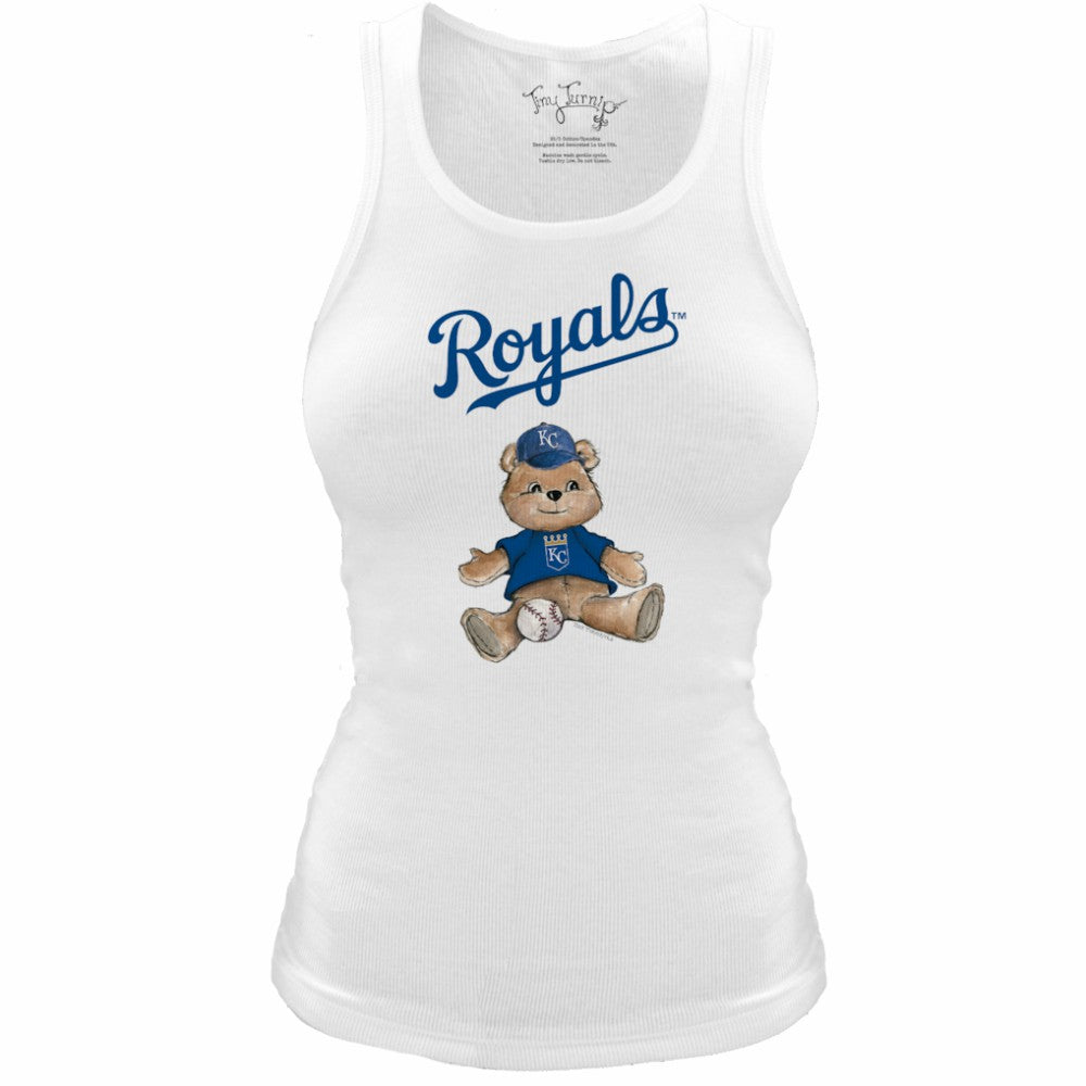 MLB Kansas City Royals Tiny Turnip Women's Fitted Teddy Bear Tri-Blend Tank Top