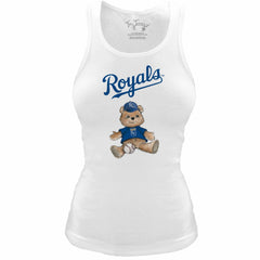 MLB Kansas City Royals Tiny Turnip Women's Fitted Teddy Bear Tri-Blend Tank Top