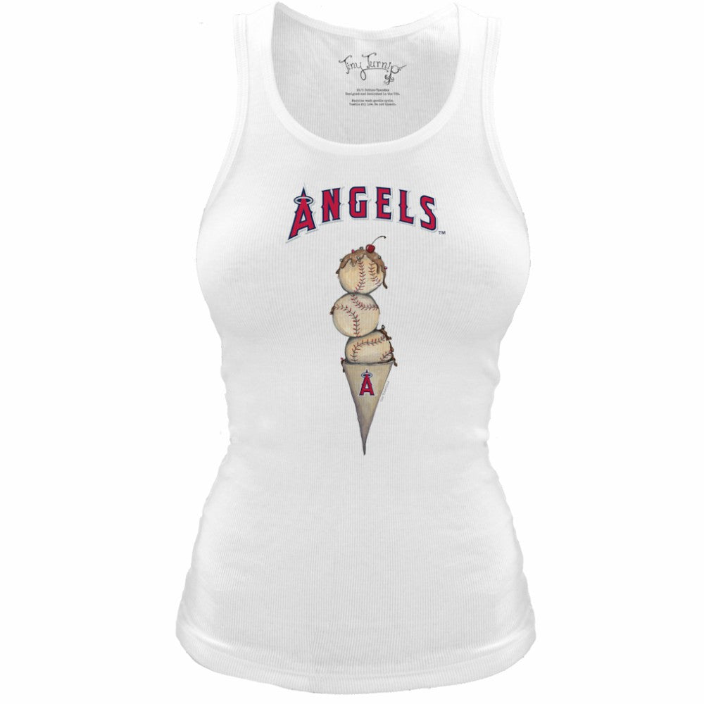 MLB Los Angeles Angels Tiny Turnip Women's Fitted Triple Scoop Tri-Blend Tank Top