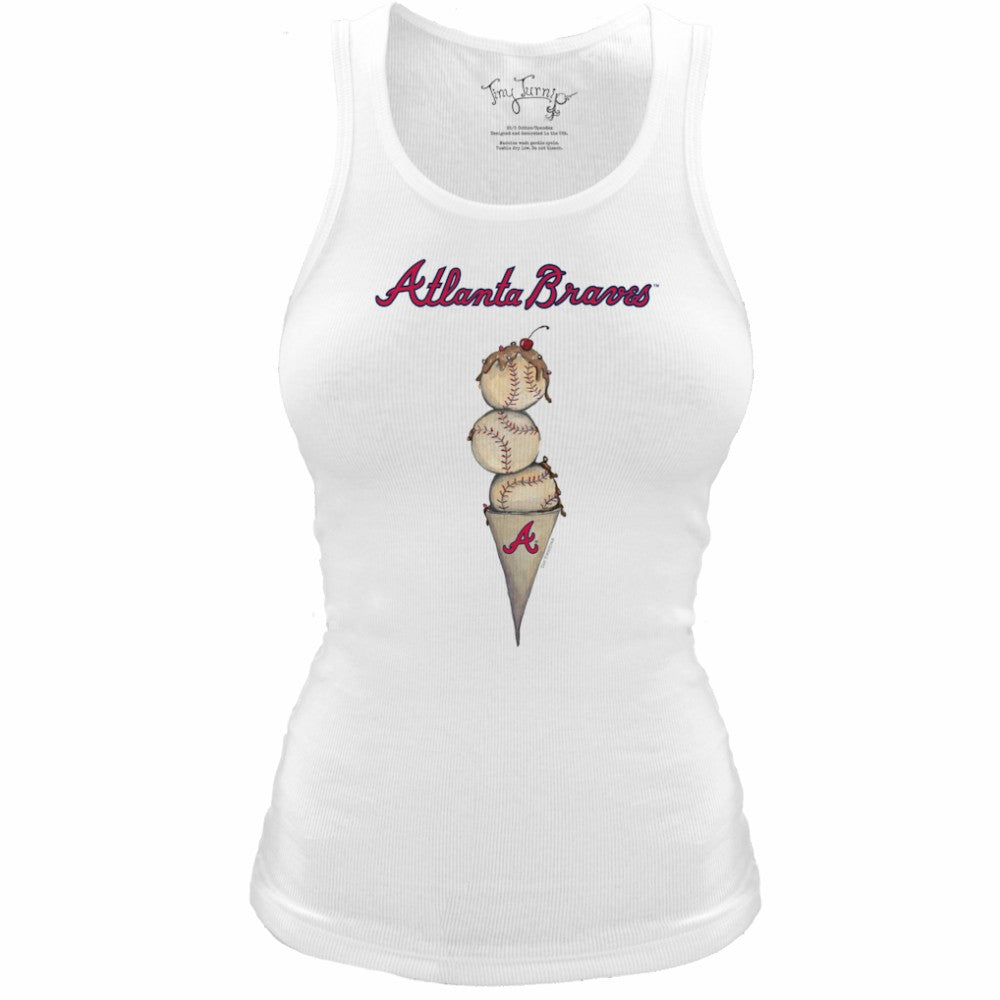 MLB Atlanta Braves Tiny Turnip Women's Fitted Triple Scoop Tri-Blend Tank Top