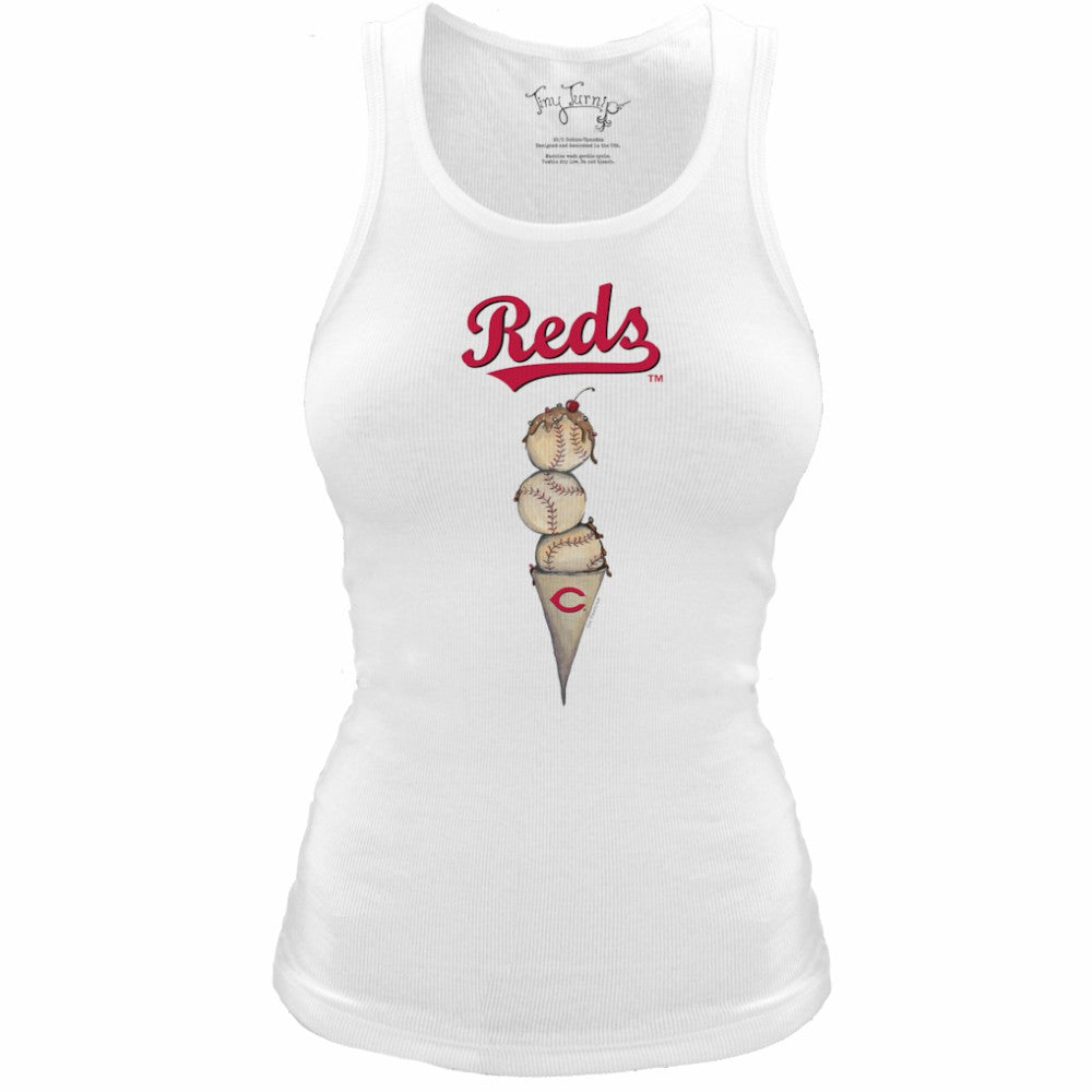 MLB Cincinnati Reds Tiny Turnip Women's Fitted Triple Scoop Tri-Blend Tank Top