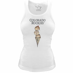 MLB Colorado Rockies Tiny Turnip Women's Fitted Triple Scoop Tri-Blend Tank Top