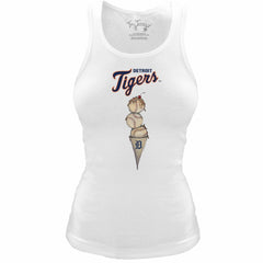 MLB Detroit Tigers Tiny Turnip Women's Fitted Triple Scoop Tri-Blend Tank Top