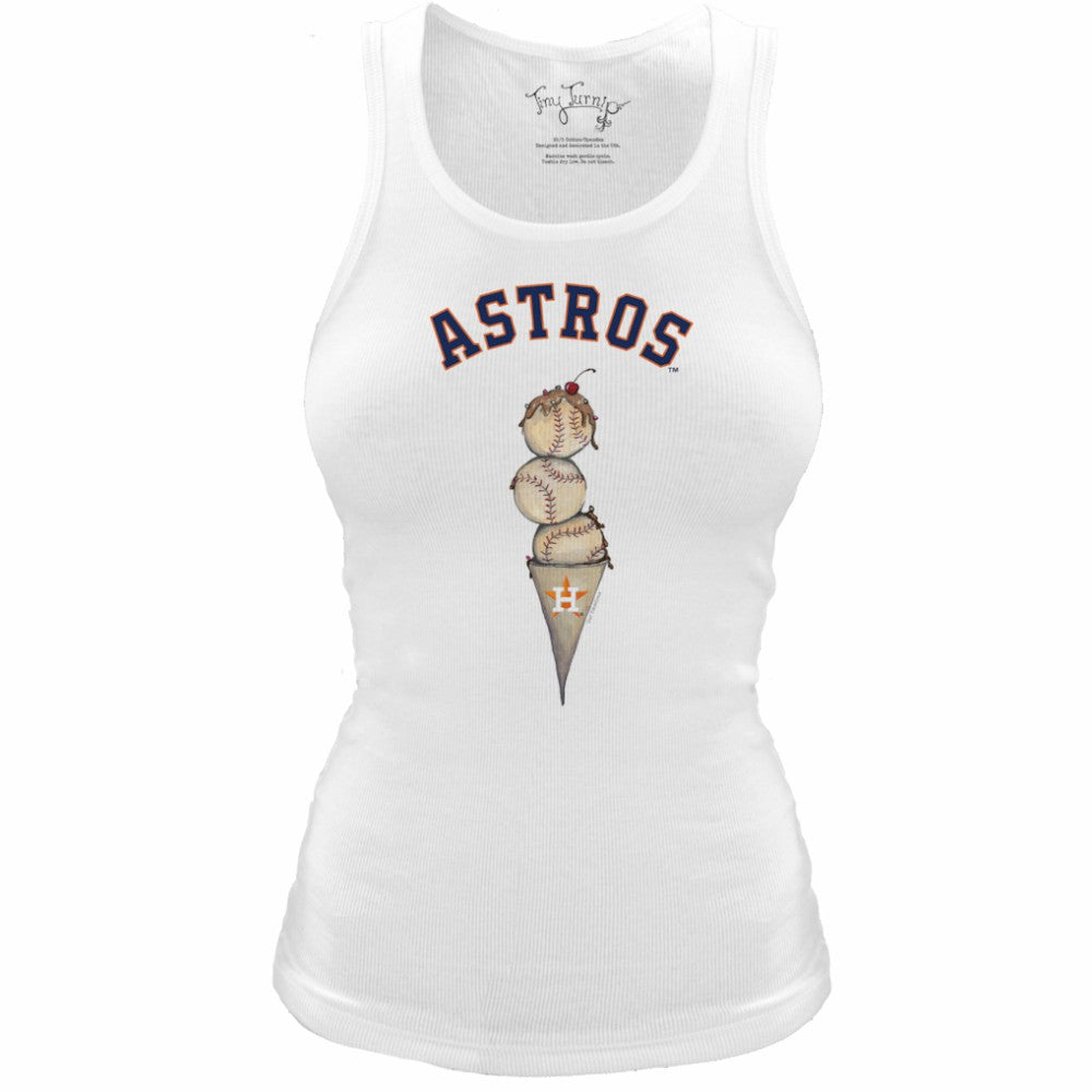 MLB Houston Astros Tiny Turnip Women's Fitted Triple Scoop Tri-Blend Tank Top