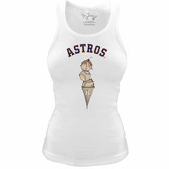 MLB Houston Astros Tiny Turnip Women's Fitted Triple Scoop Tri-Blend Tank Top