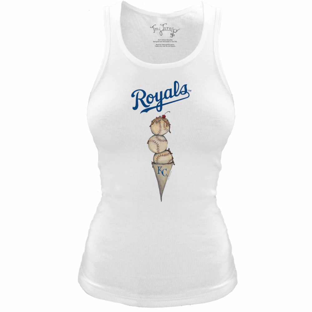 MLB Kansas City Royals Tiny Turnip Women's Fitted Triple Scoop Tri-Blend Tank Top