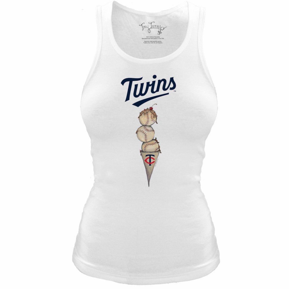 MLB Minnesota Twins Tiny Turnip Women's Fitted Triple Scoop Tri-Blend Tank Top