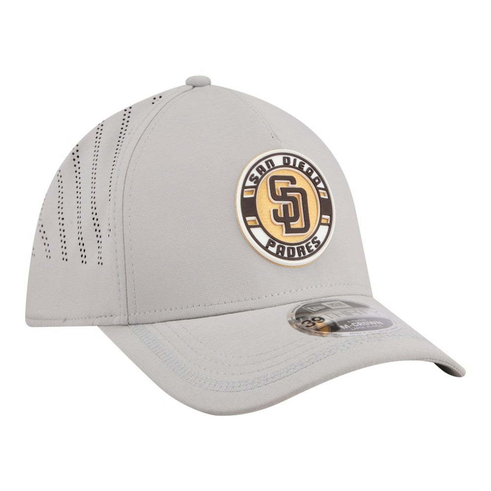 MLB San Diego Padres New Era Patch 39THIRTY A-Frame M-Crown Perforated Flex Hat