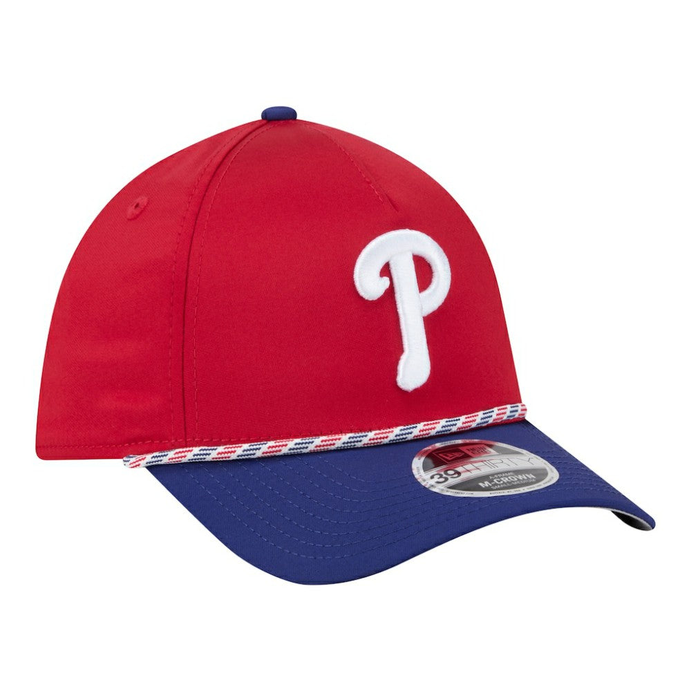 MLB Philadelphia Phillies New Era Rope M-Crown A-Frame 39THIRTY Flex Hat