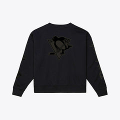 NHL Black Pittsburgh Penguins Mitchell & Ness Unisex Phantom Fleece Crew Neck Sweatshirt