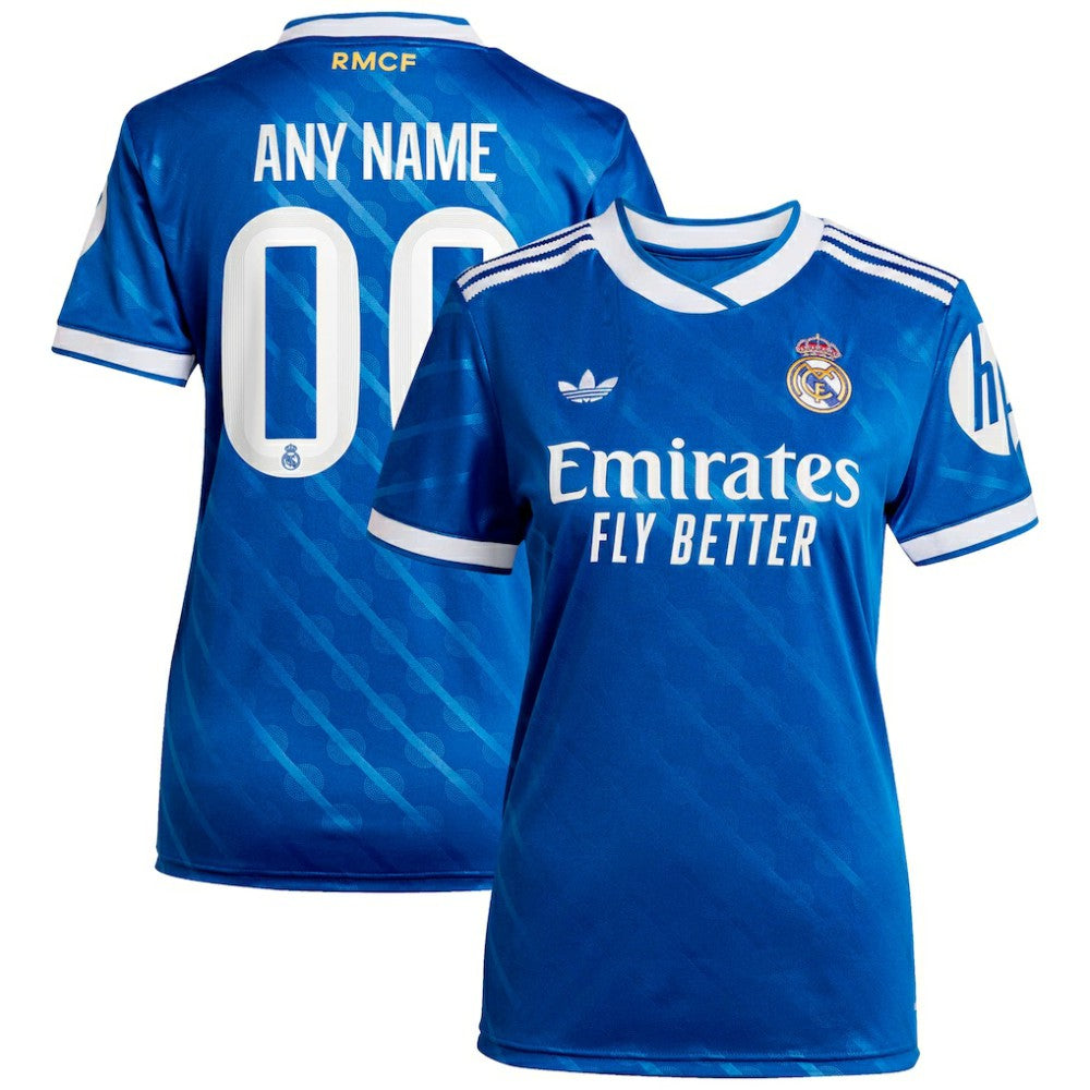 Real Madrid Women's 2025/26 Third Replica Custom Jersey - Adidas Blue