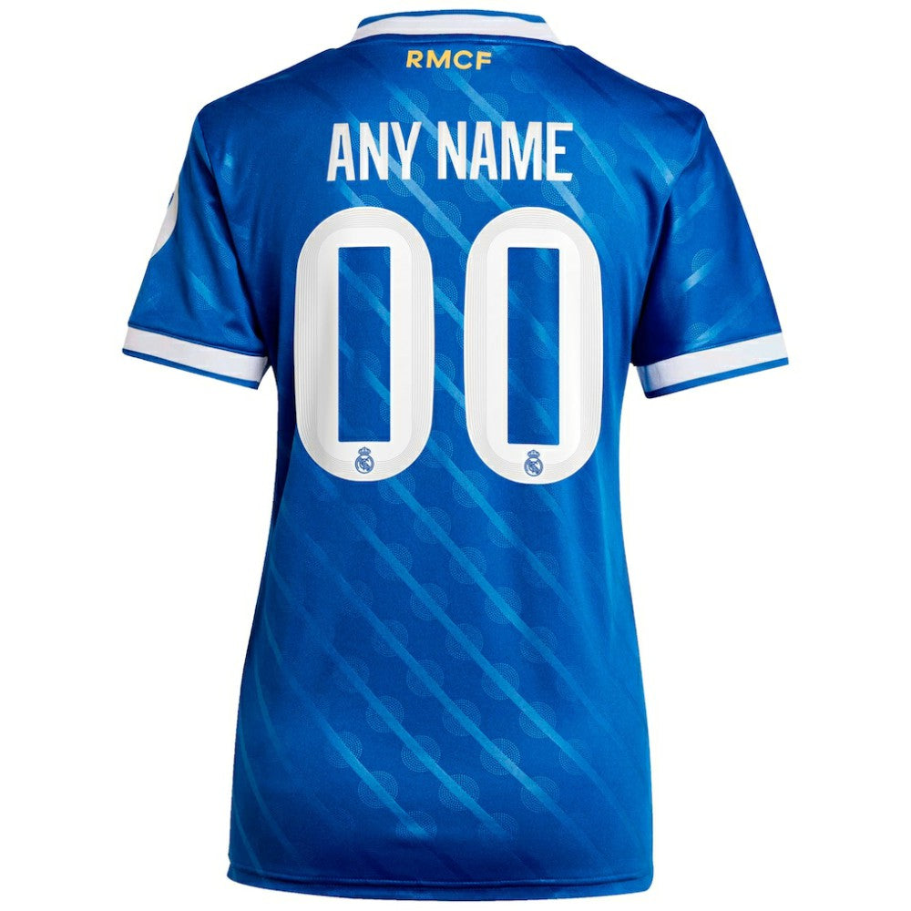 Real Madrid Women's 2025/26 Third Replica Custom Jersey - Adidas Blue