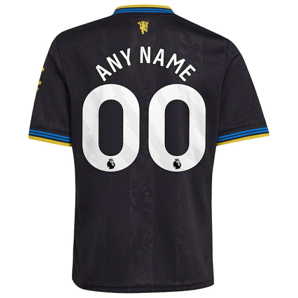 Manchester United Youth 2025/26 Third Replica Custom Jersey - Adidas Black