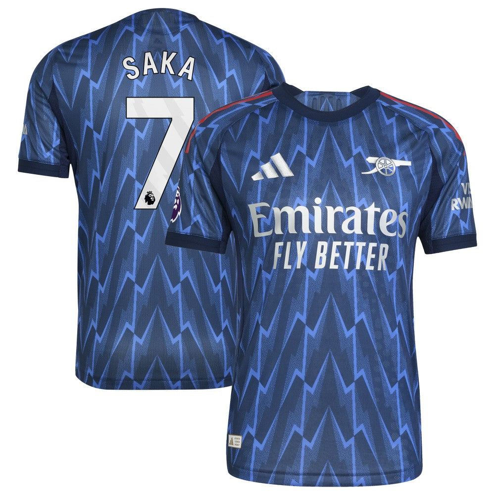 Bukayo Saka Arsenal 2025/26 Away Player Jersey - Adidas Blue