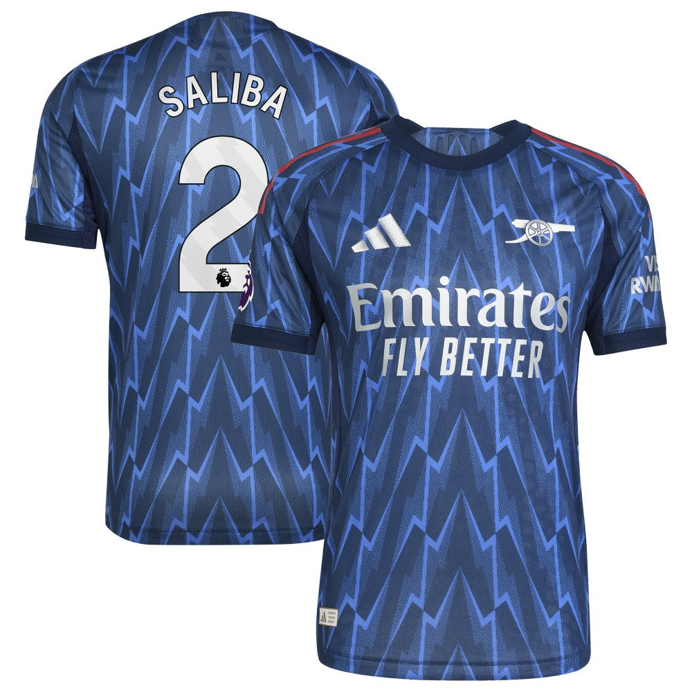 William Saliba Arsenal 2025/26 Away Player Jersey - Adidas Blue
