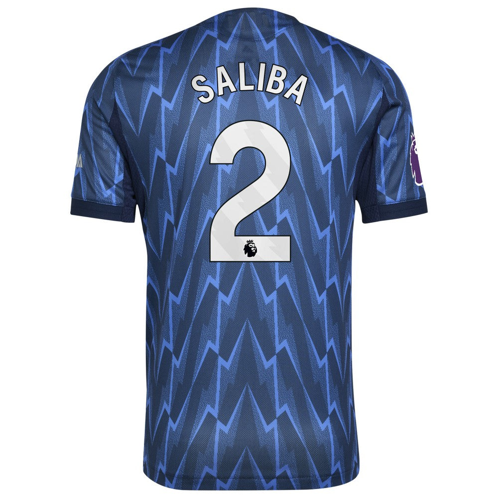William Saliba Arsenal 2025/26 Away Player Jersey - Adidas Blue