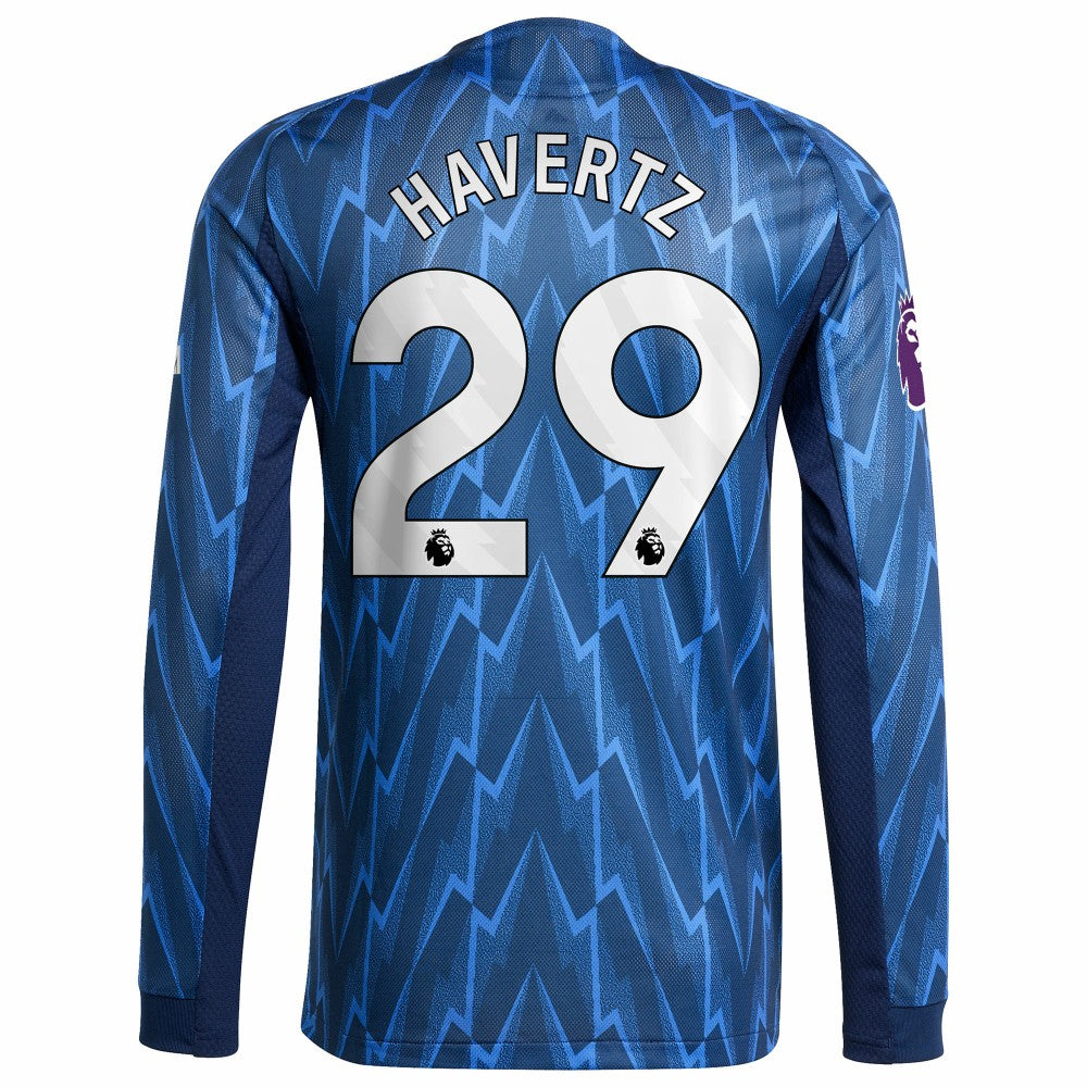 Kai Havertz Arsenal 2025/26 Away Long Sleeve Player Jersey - Adidas Blue