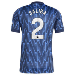 William Saliba Arsenal 2025/26 Away Replica Player Jersey - Adidas Blue