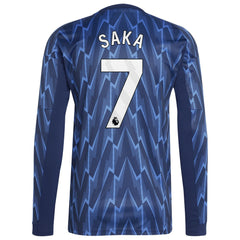 Bukayo Saka Arsenal 2025/26 Away Replica Long Sleeve Player Jersey - Adidas Blue