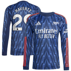Kai Havertz Arsenal 2025/26 Away Replica Long Sleeve Player Jersey - Adidas Blue