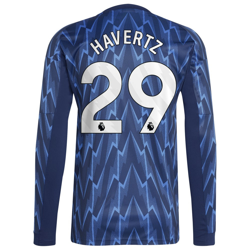 Kai Havertz Arsenal 2025/26 Away Replica Long Sleeve Player Jersey - Adidas Blue