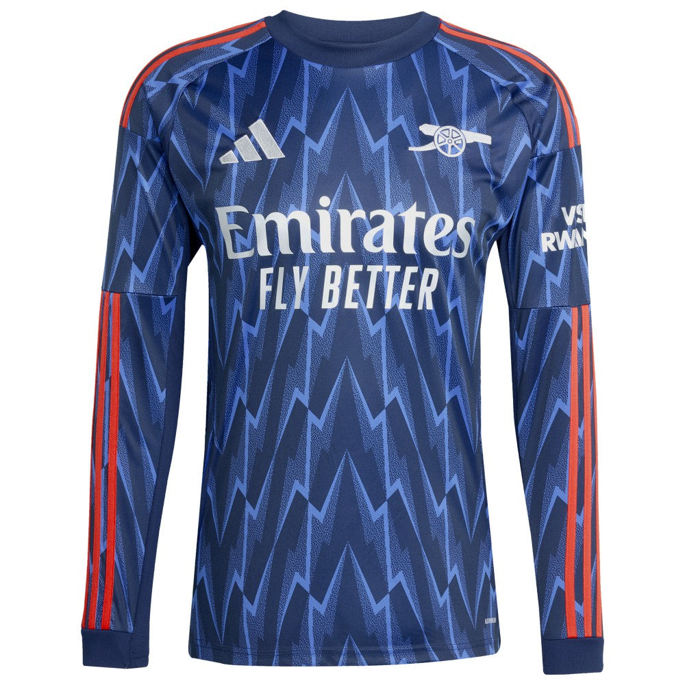 William Saliba Arsenal 2025/26 Away Replica Long Sleeve Player Jersey - Adidas Blue