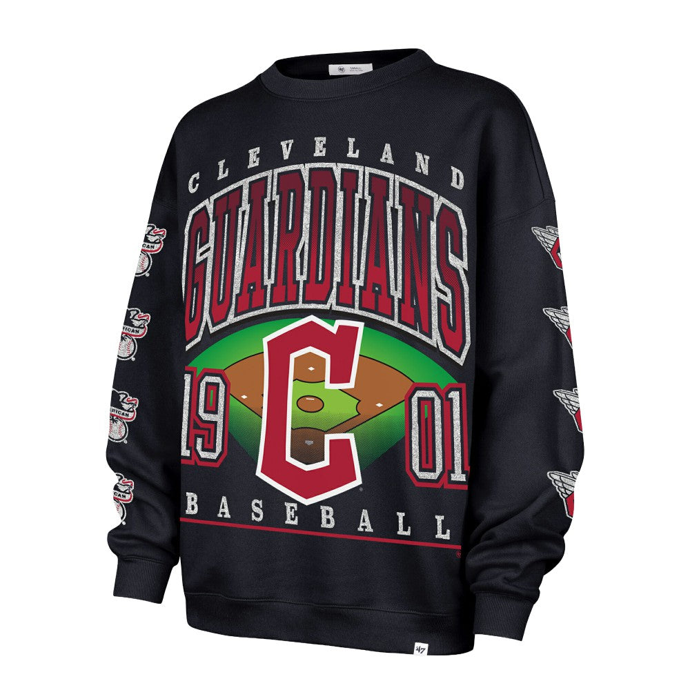 MLB Cleveland Guardians '47 Women's Trendy Team Go Big Oversized Sweatshirt