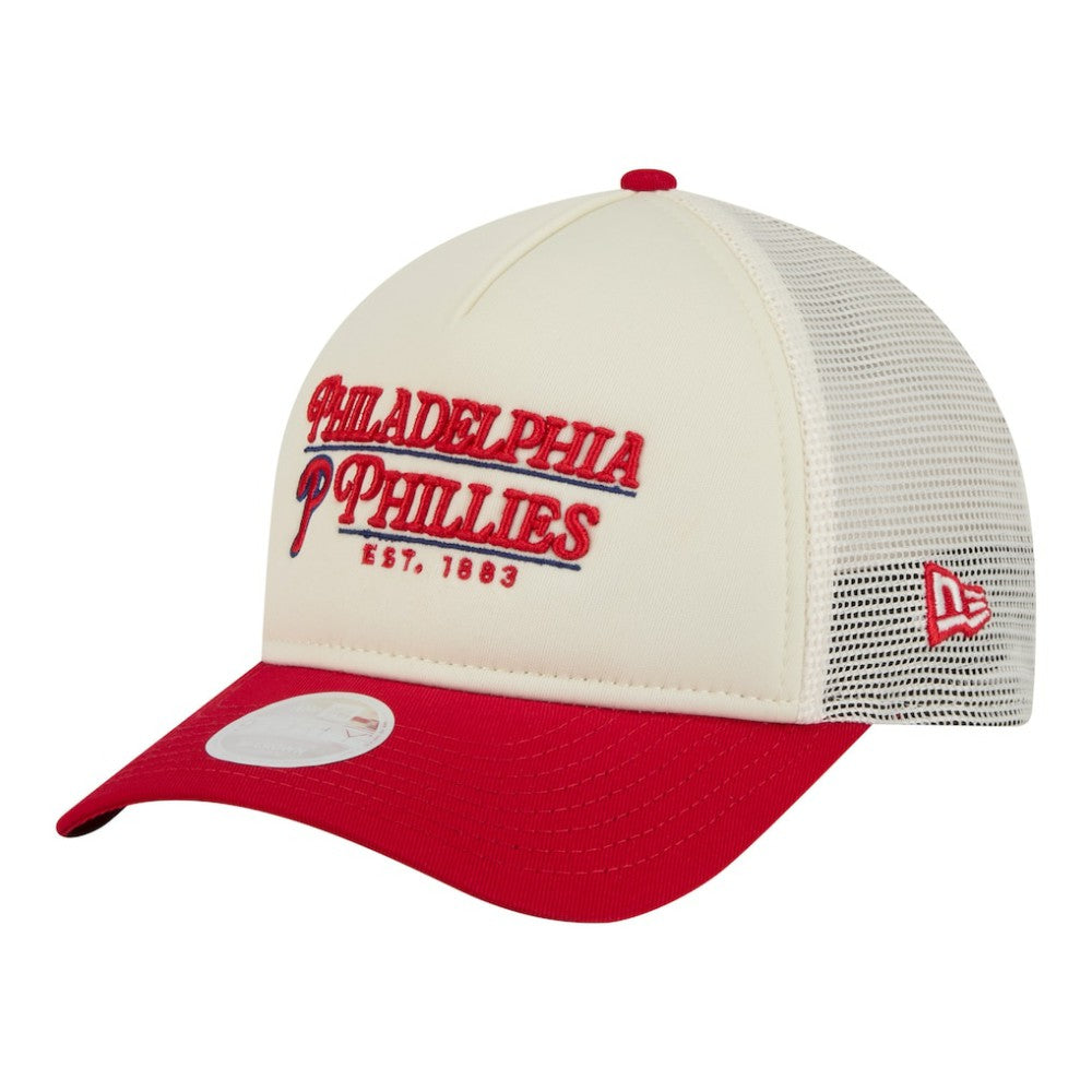MLB Philadelphia Phillies New Era Women's Retro 9FORTY M-Crown A-Frame Trucker Adjustable Hat