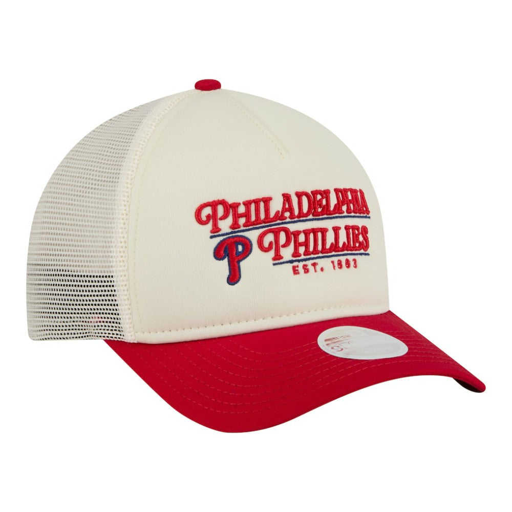 MLB Philadelphia Phillies New Era Women's Retro 9FORTY M-Crown A-Frame Trucker Adjustable Hat