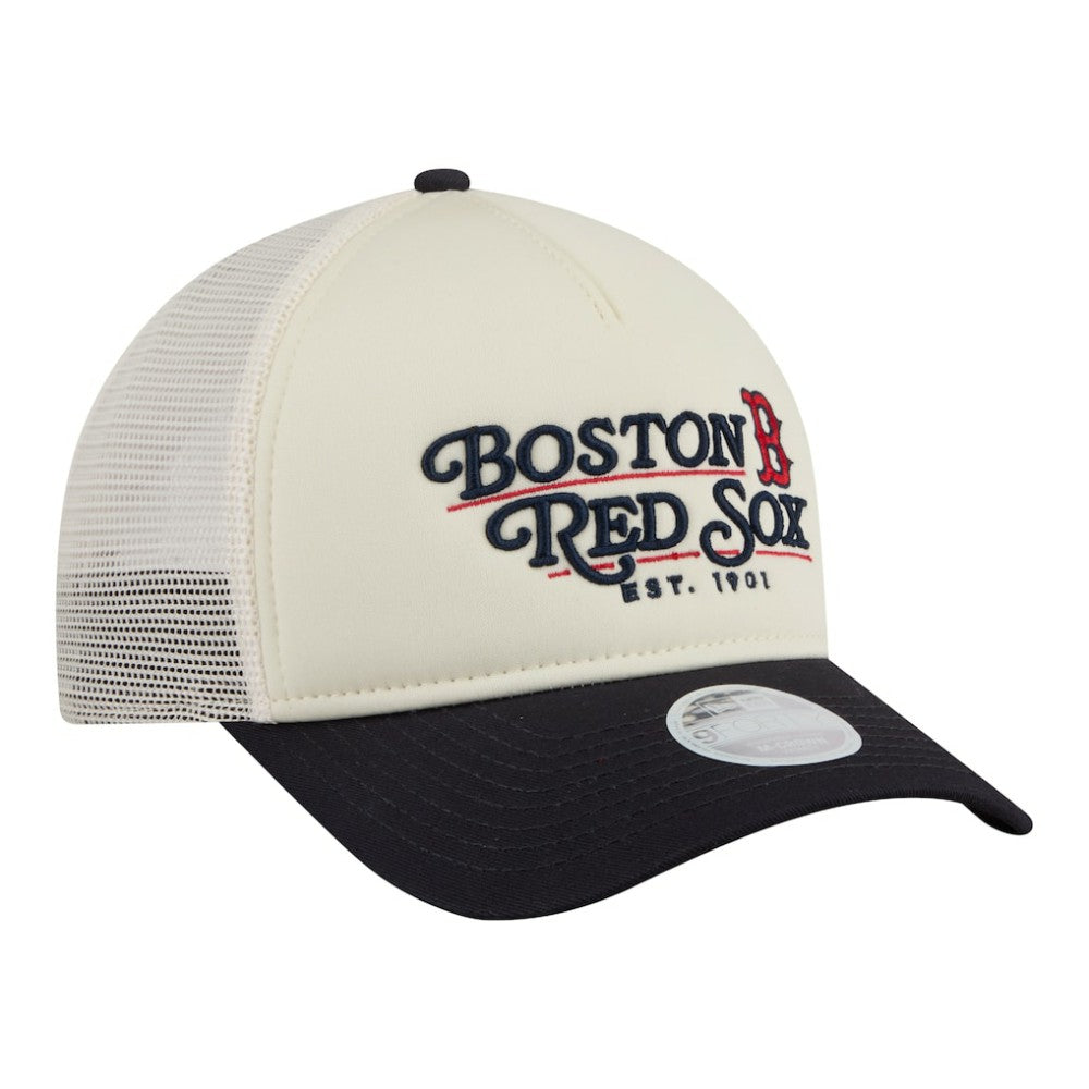 MLB Boston Red Sox New Era Women's Retro 9FORTY M-Crown A-Frame Trucker Adjustable Hat