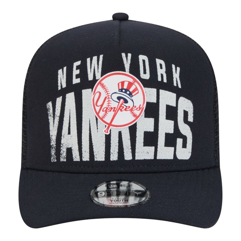 MLB New York Yankees New Era Youth Logo Fade A-Frame 9FIFTY Snapback Hat