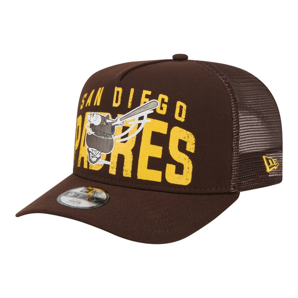 MLB San Diego Padres New Era Youth Logo Fade A-Frame 9FIFTY Snapback Hat