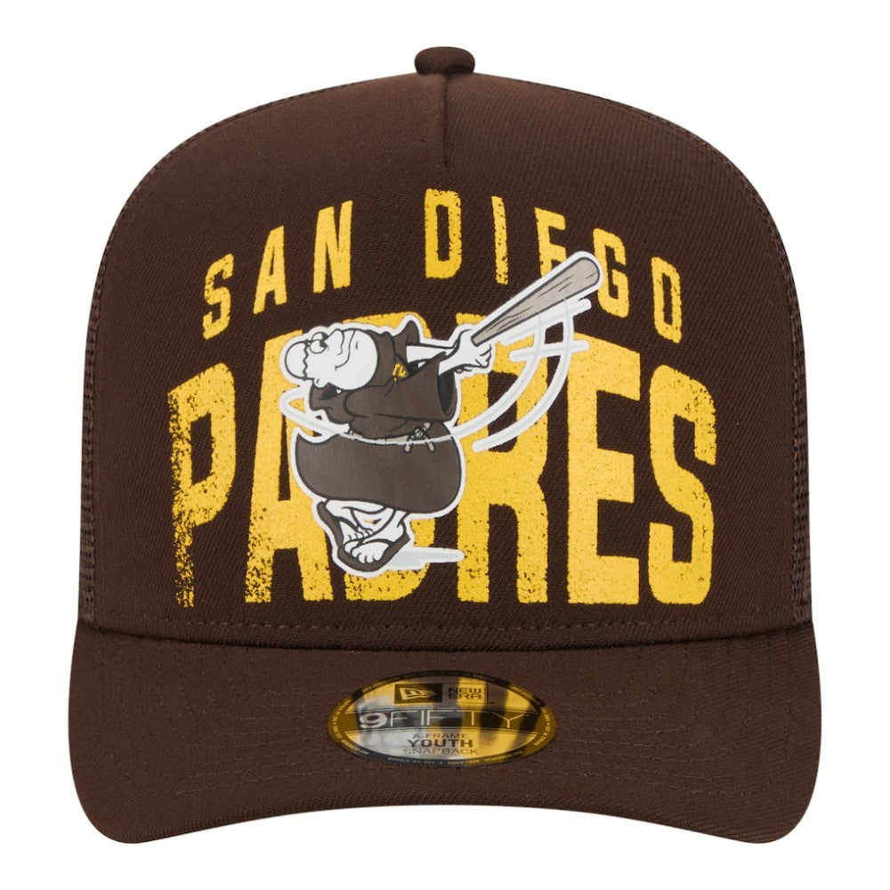 MLB San Diego Padres New Era Youth Logo Fade A-Frame 9FIFTY Snapback Hat