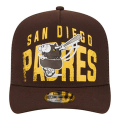MLB San Diego Padres New Era Youth Logo Fade A-Frame 9FIFTY Snapback Hat