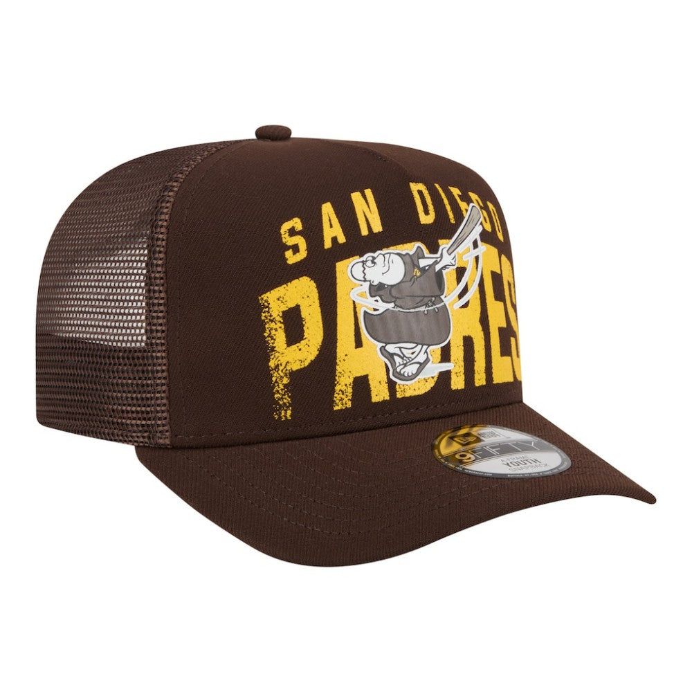 MLB San Diego Padres New Era Youth Logo Fade A-Frame 9FIFTY Snapback Hat