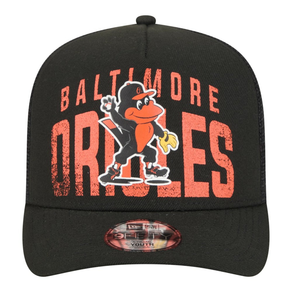 MLB Baltimore Orioles New Era Youth Logo Fade A-Frame 9FIFTY Snapback Hat