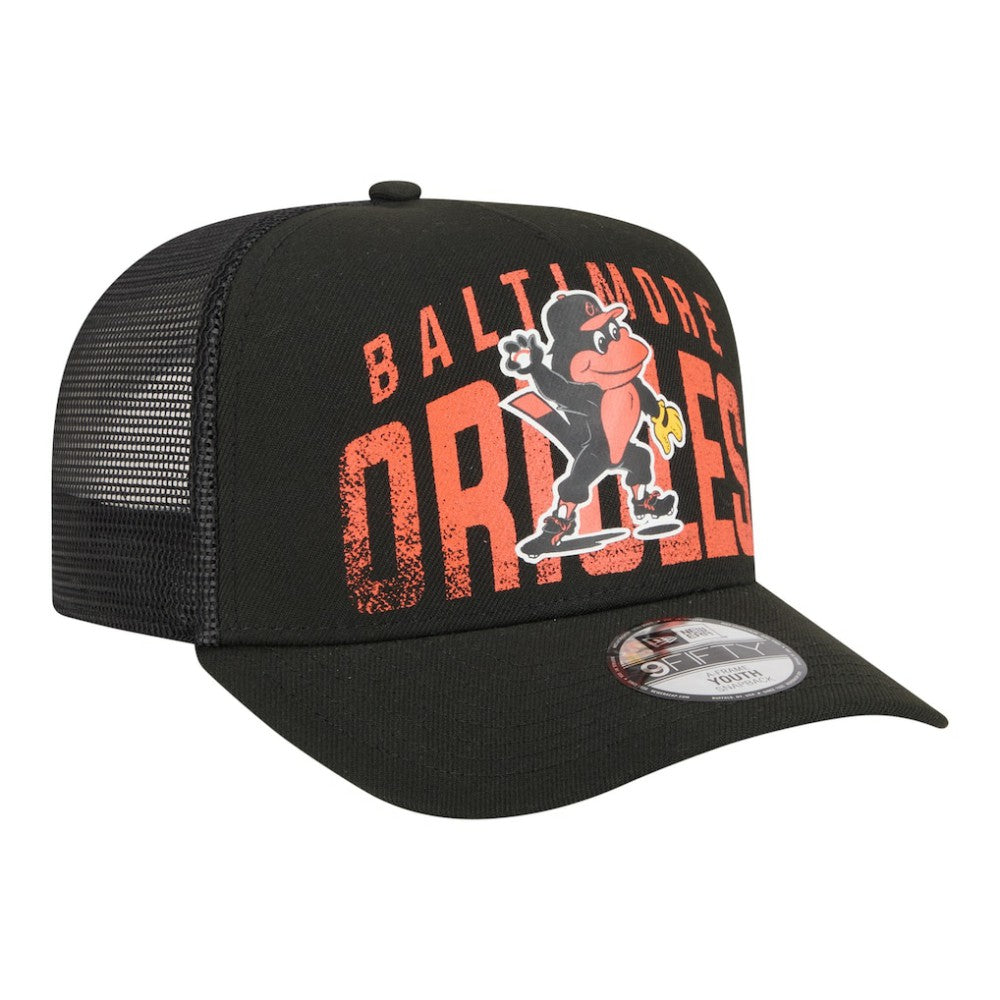 MLB Baltimore Orioles New Era Youth Logo Fade A-Frame 9FIFTY Snapback Hat