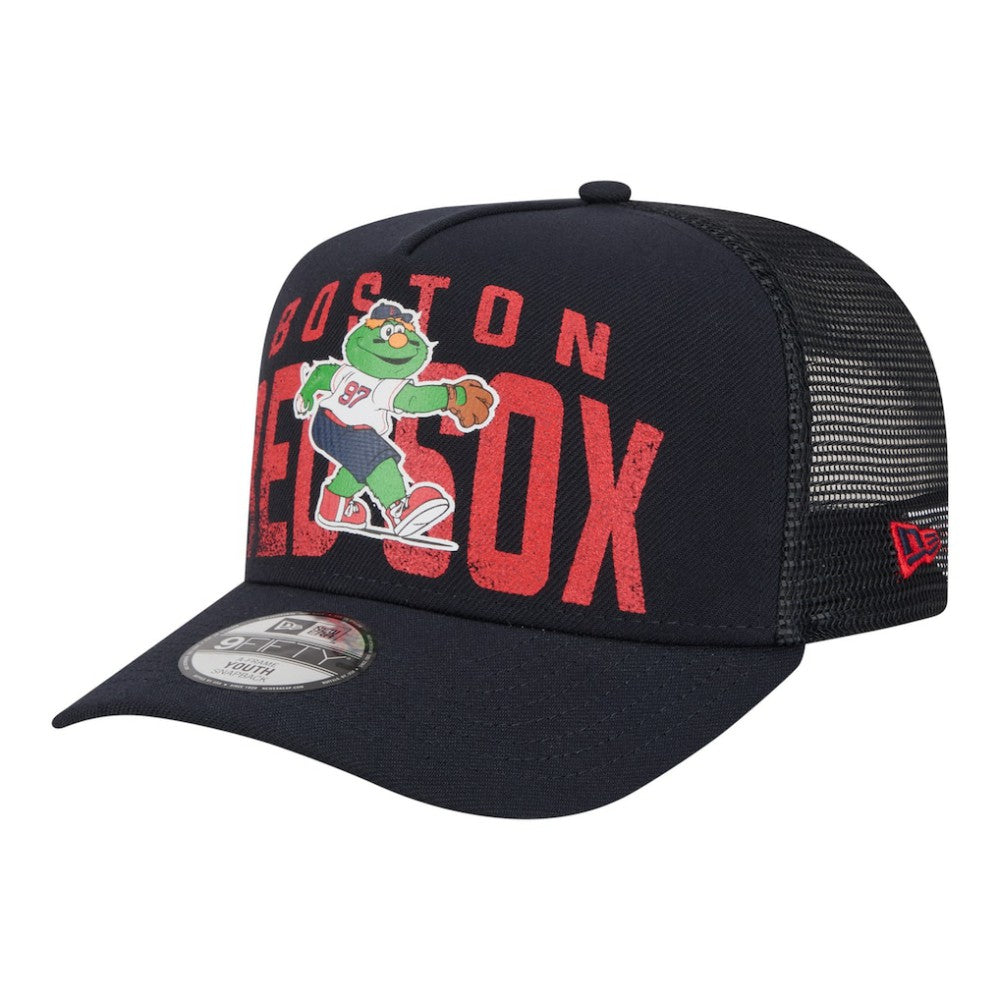 MLB Boston Red Sox New Era Youth Logo Fade A-Frame 9FIFTY Snapback Hat