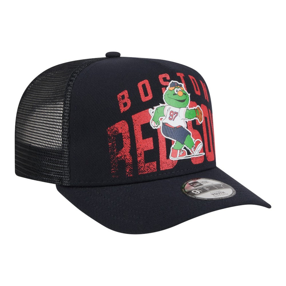 MLB Boston Red Sox New Era Youth Logo Fade A-Frame 9FIFTY Snapback Hat