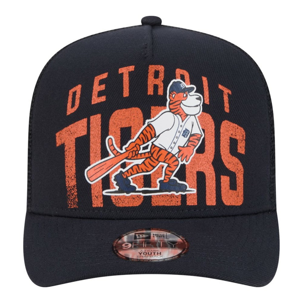 MLB Detroit Tigers New Era Youth Logo Fade A-Frame 9FIFTY Snapback Hat