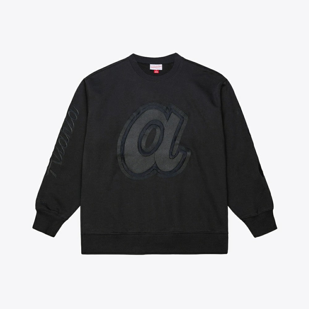 MLB Atlanta Braves Mitchell & Ness Phantom Fleece Crewneck Sweatshirt